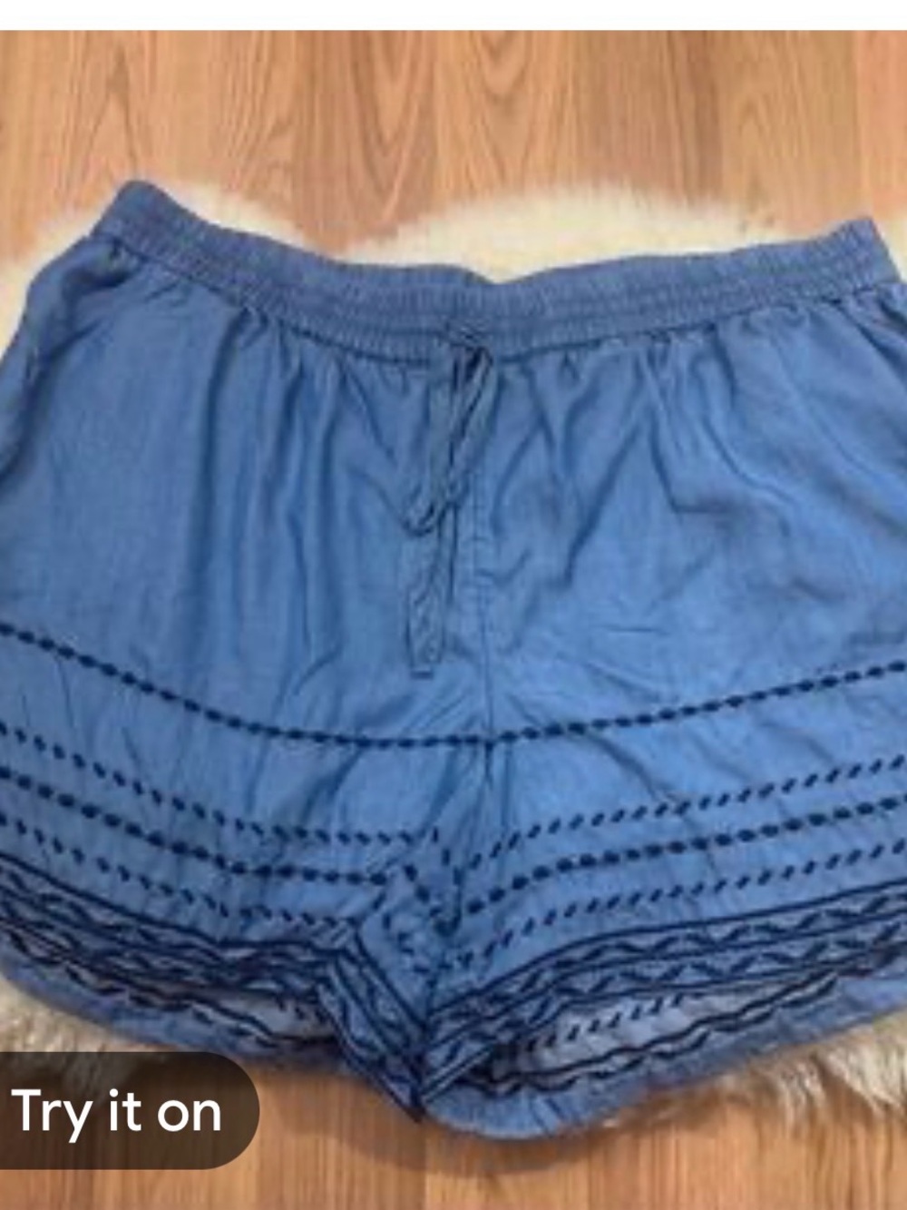 Crown and Ivy 2x Light Blue Embroidered Lounge Shorts 5” inseam